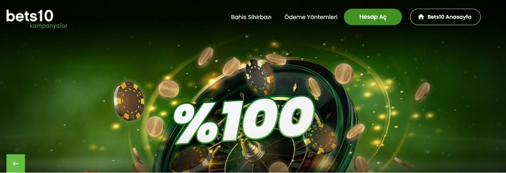 Bets10 Canlı Casino dan yüzde 100 Bonus