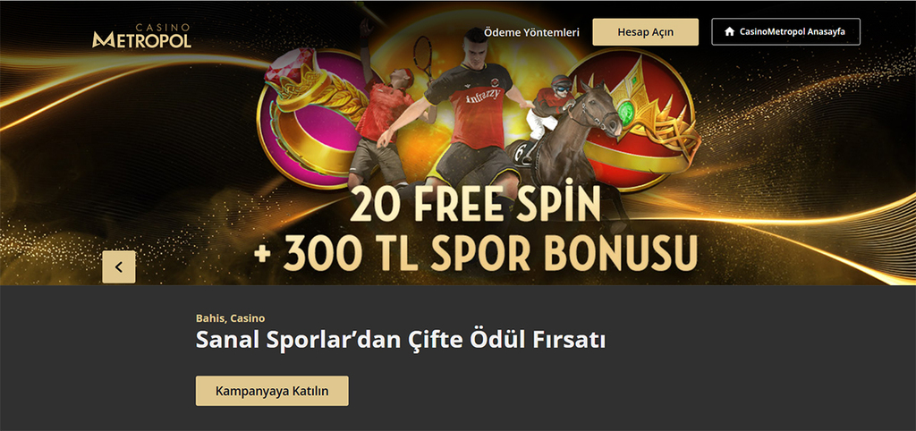 sanal sporda 20 free spim ve 300 TL spor bonusu